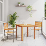 vidaXL Tuin Eettafel Set 3 pcs Zwart Massief Acacia Hout