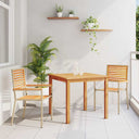 vidaXL Tuin Eettafel Set 3 pcs Zwart Massief Acacia Hout