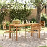 vidaXL Tuin Eettafel Set 3 pcs Zwart Massief Acacia Hout