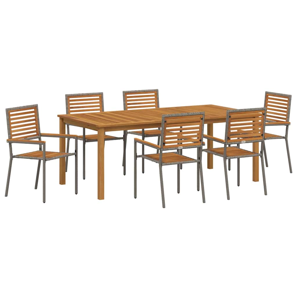 vidaXL Tuin Eettafel Set 3 pcs Zwart Massief Acacia Hout