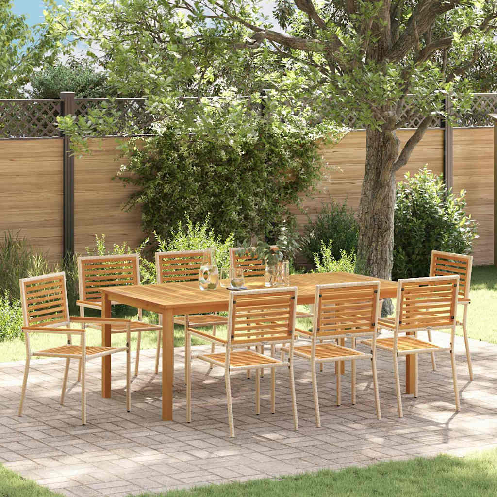 vidaXL Tuin Eettafel Set 3 pcs Zwart Massief Acacia Hout
