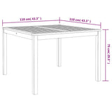 vidaXL Garden Dining Set 3 pcs Black Solid Acacia Wood