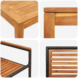 vidaXL Garden Dining Set 3 pcs Black Solid Acacia Wood