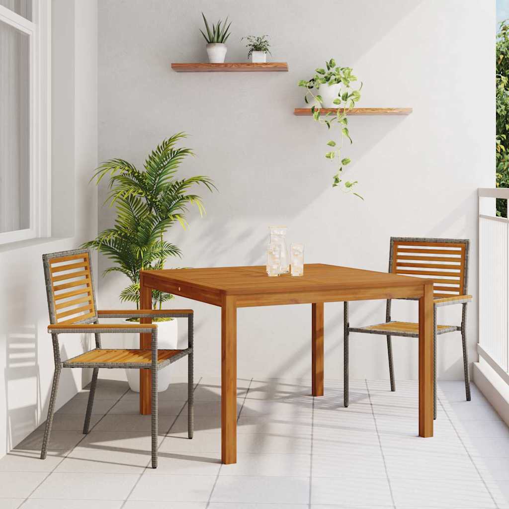 vidaXL Garden Dining Set 3 pcs Black Solid Acacia Wood