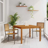 vidaXL Garden Dining Set 3 pcs Black Solid Acacia Wood