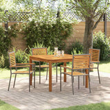 vidaXL Garden Dining Set 3 pcs Black Solid Acacia Wood