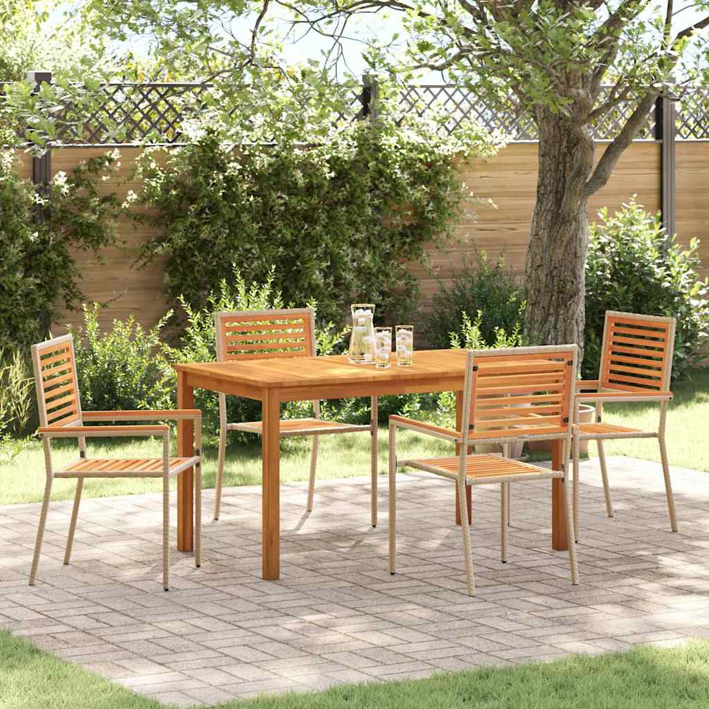 vidaXL Garden Dining Set 3 pcs Black Solid Acacia Wood