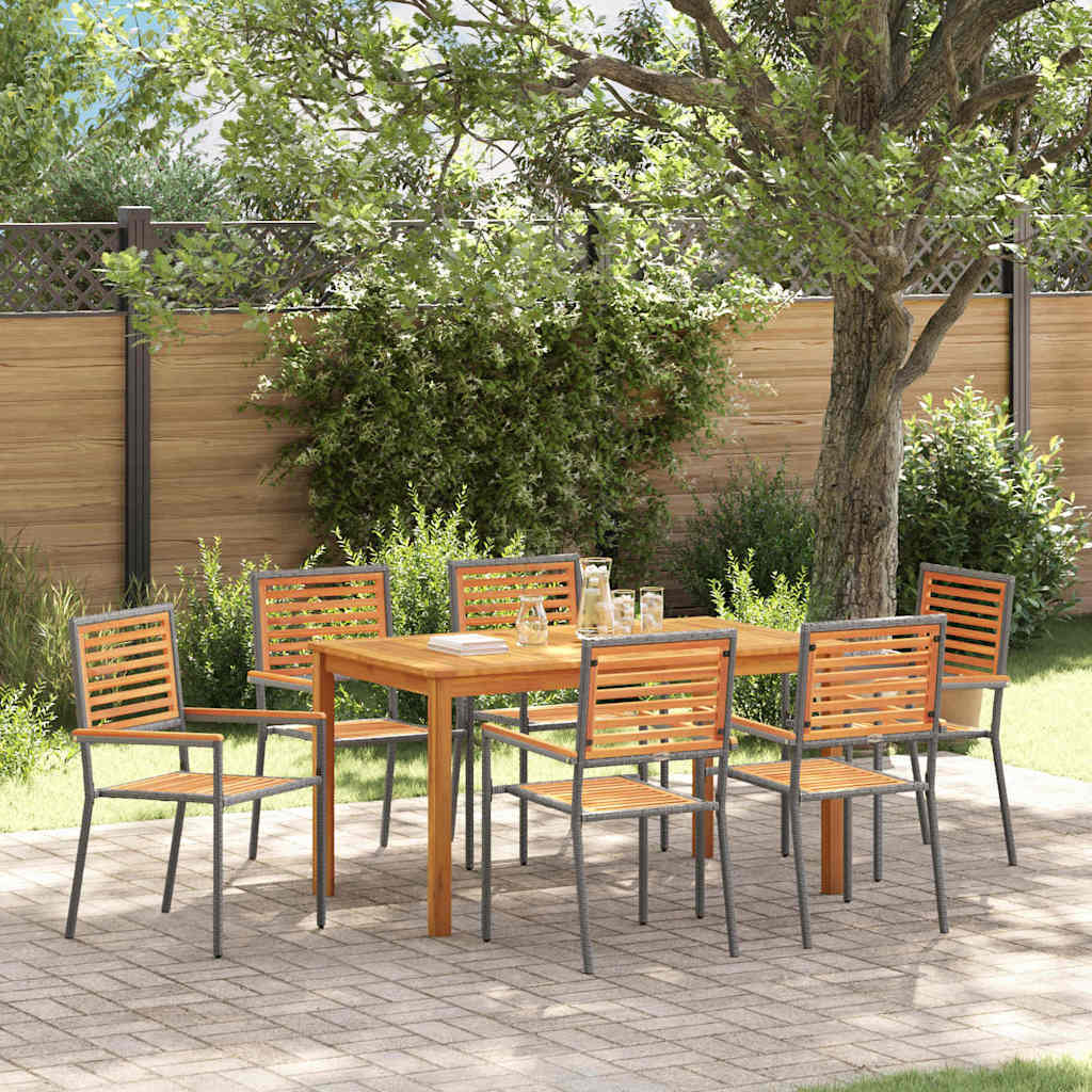 vidaXL Garden Dining Set 3 pcs Black Solid Acacia Wood