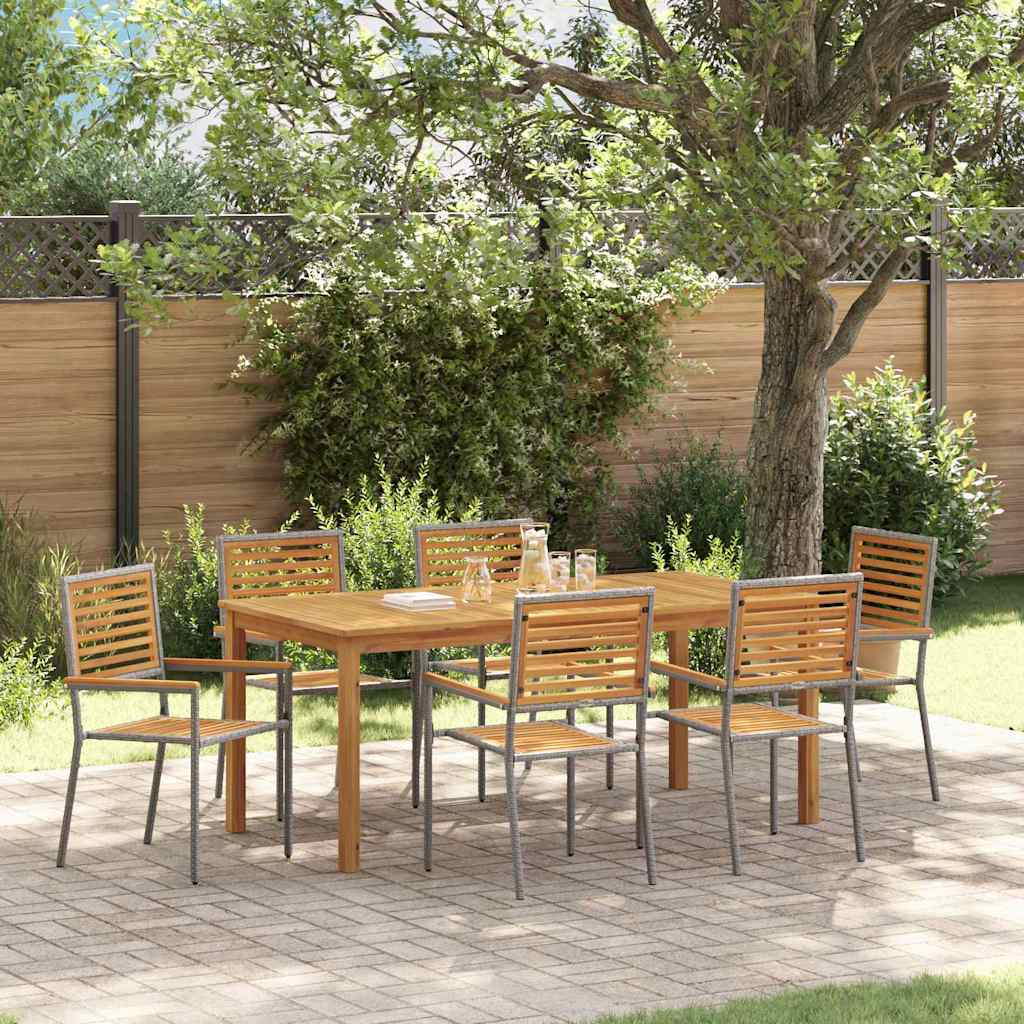 vidaXL Garden Dining Set 3 pcs Black Solid Acacia Wood