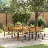 vidaXL Garden Dining Set 3 pcs Black Solid Acacia Wood