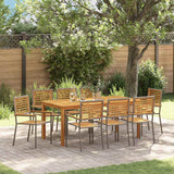 vidaXL Garden Dining Set 3 pcs Black Solid Acacia Wood