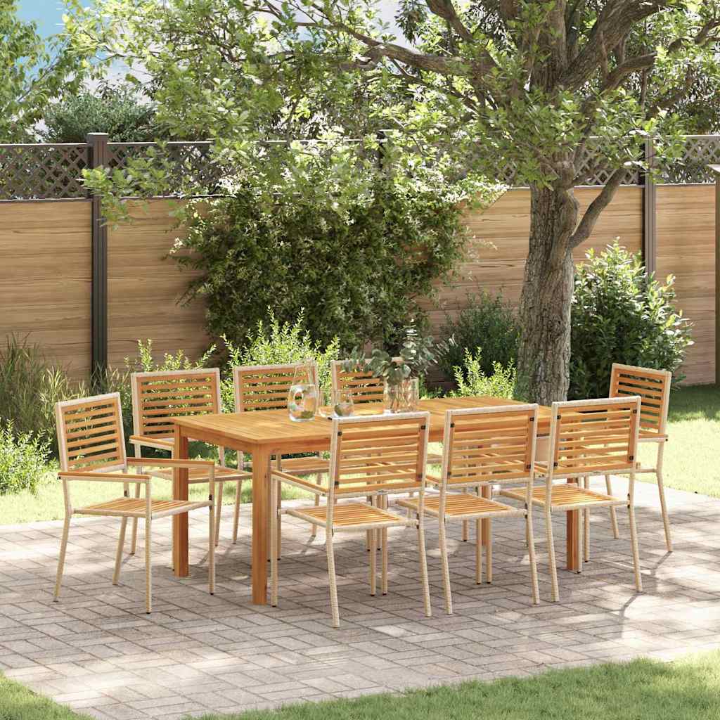vidaXL Garden Dining Set 3 pcs Black Solid Acacia Wood