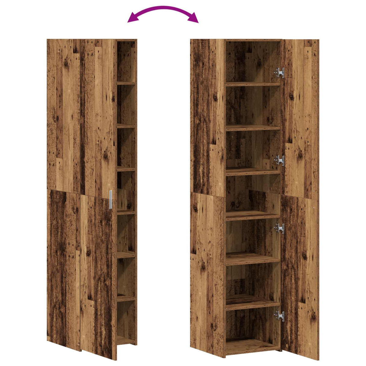 vidaXL Highboard Solid Reclaimed Wood 40 x 42.5 x 185 cm