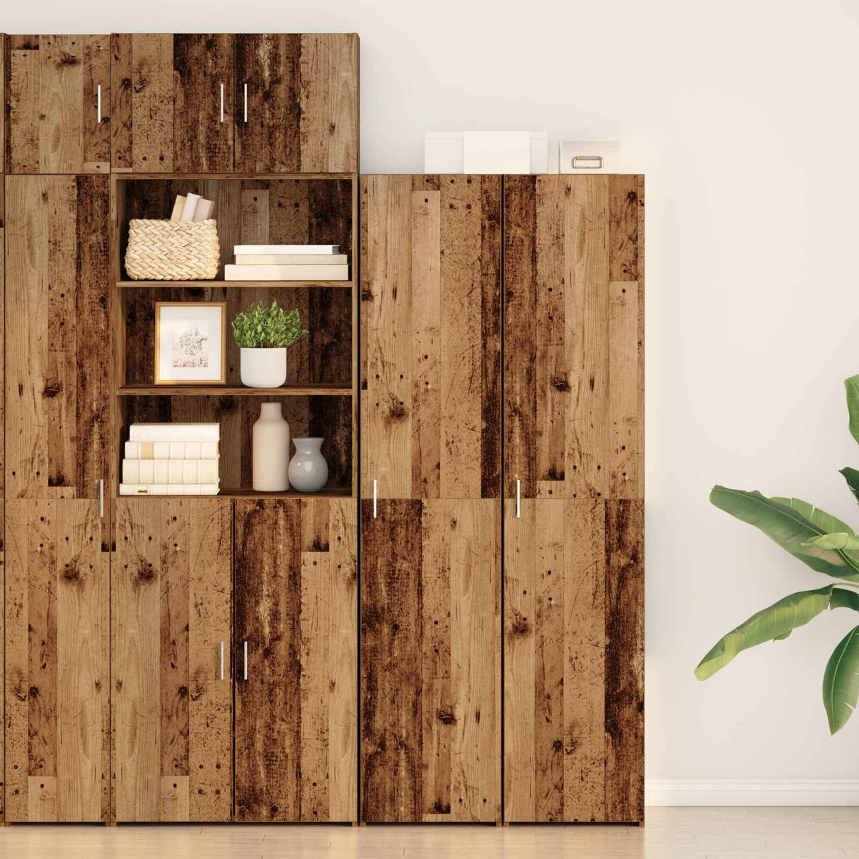 vidaXL Highboard Solid Reclaimed Wood 40 x 42.5 x 185 cm