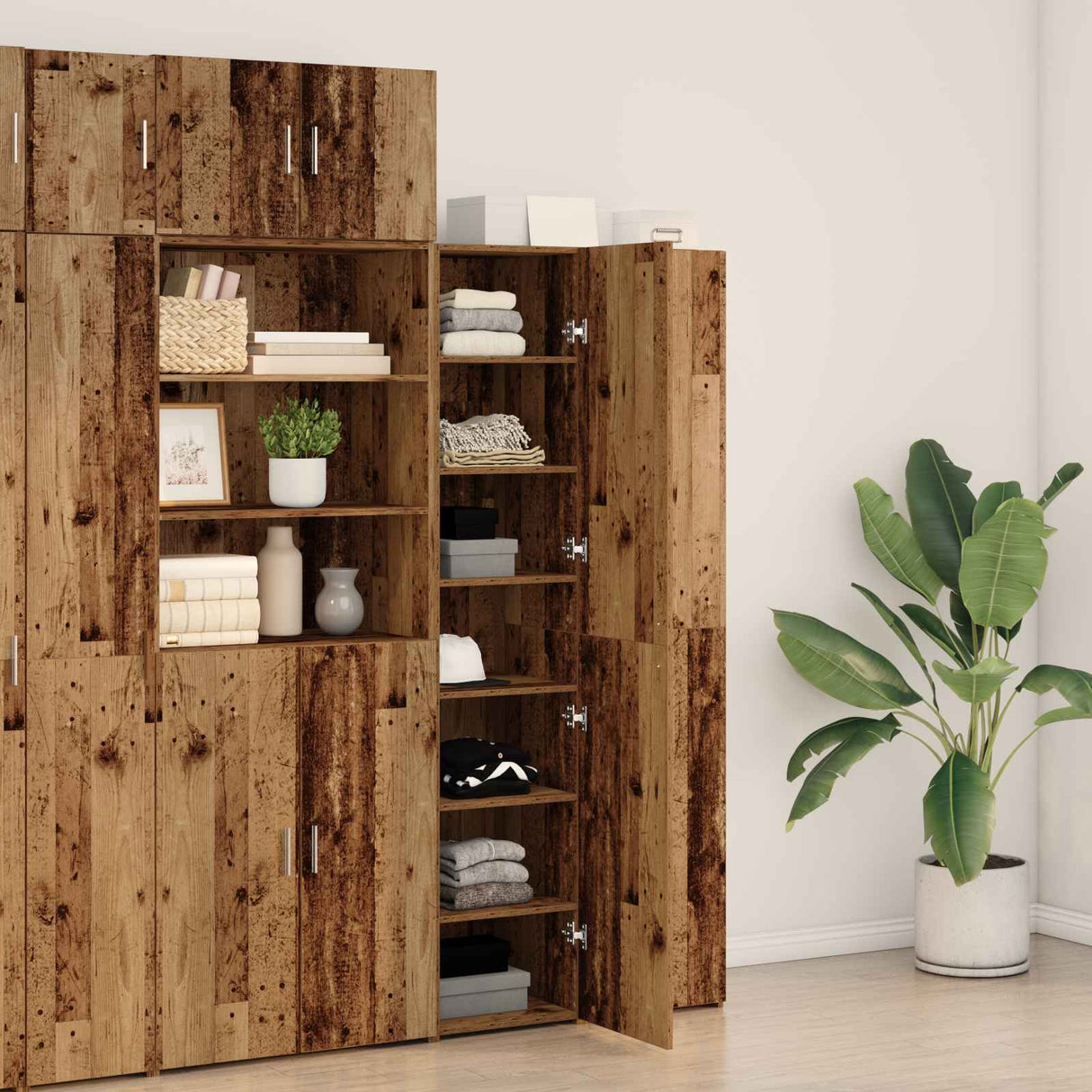vidaXL Highboard Solid Reclaimed Wood 40 x 42.5 x 185 cm