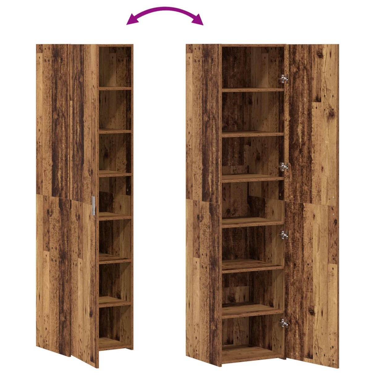 vidaXL Highboard 2 pcs Artisan Oak 45 x 42.5 x 185 cm