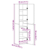vidaXL Highboard 2 pcs Artisan Oak 45 x 42.5 x 185 cm