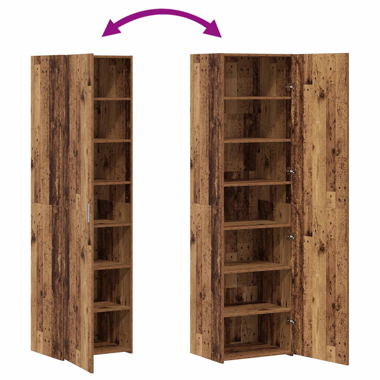 vidaXL Highboard 2 pcs Solid Wood 50 x 42.5 x 185 cm