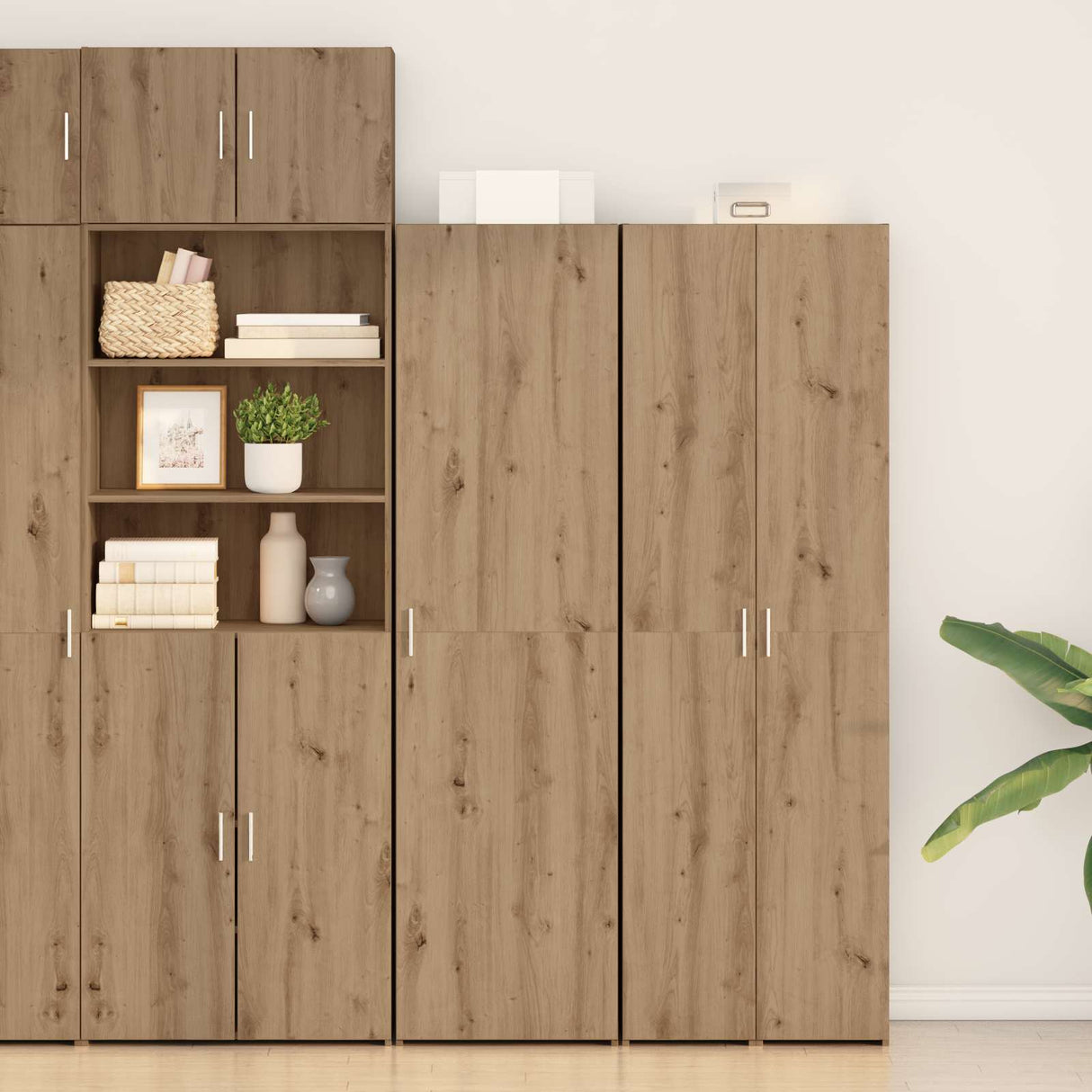 vidaXL Highboard 2 pcs Solid Wood 50 x 42.5 x 185 cm