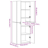 vidaXL Highboard 2 pcs Artisan Eiken 70 x 42,5 x 185 cm