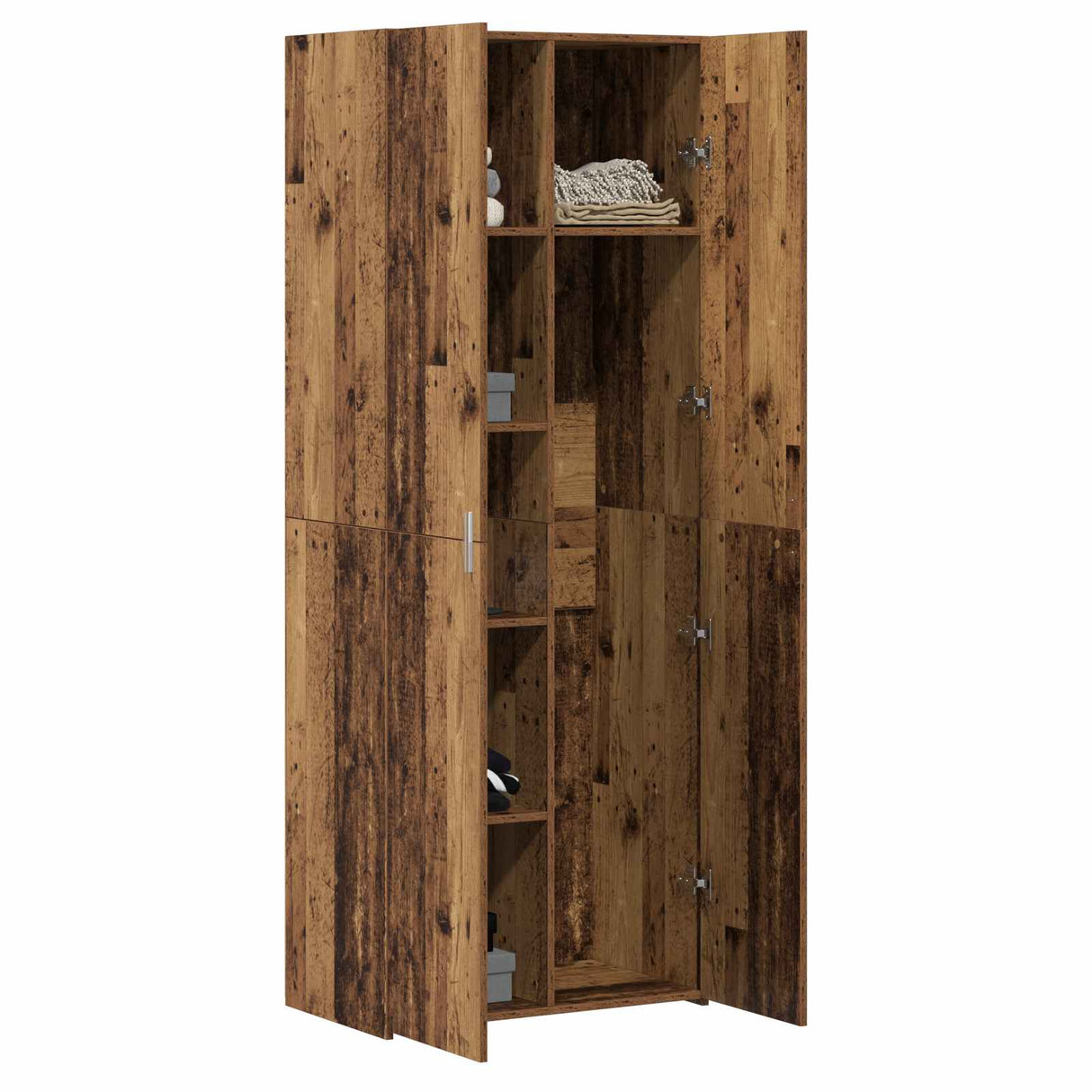 vidaXL Highboard Oud hout 70 x 42.5 x 185 cm Bewerkt hout