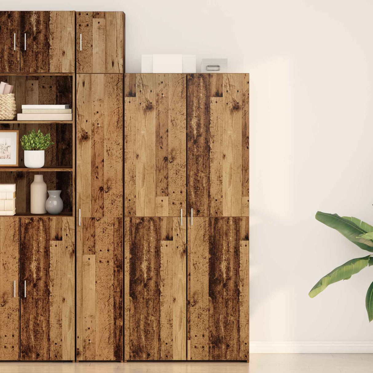 vidaXL Highboard 2 pcs Solid Wood 80 x 42 x 185 cm