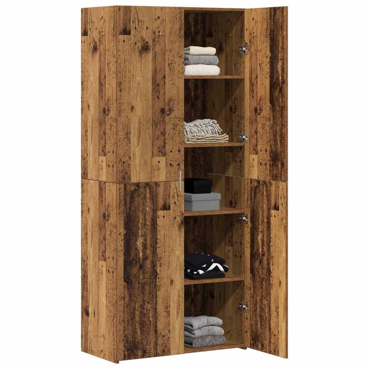 vidaXL Highboard 2 pcs Solid Wood 80 x 42 x 185 cm