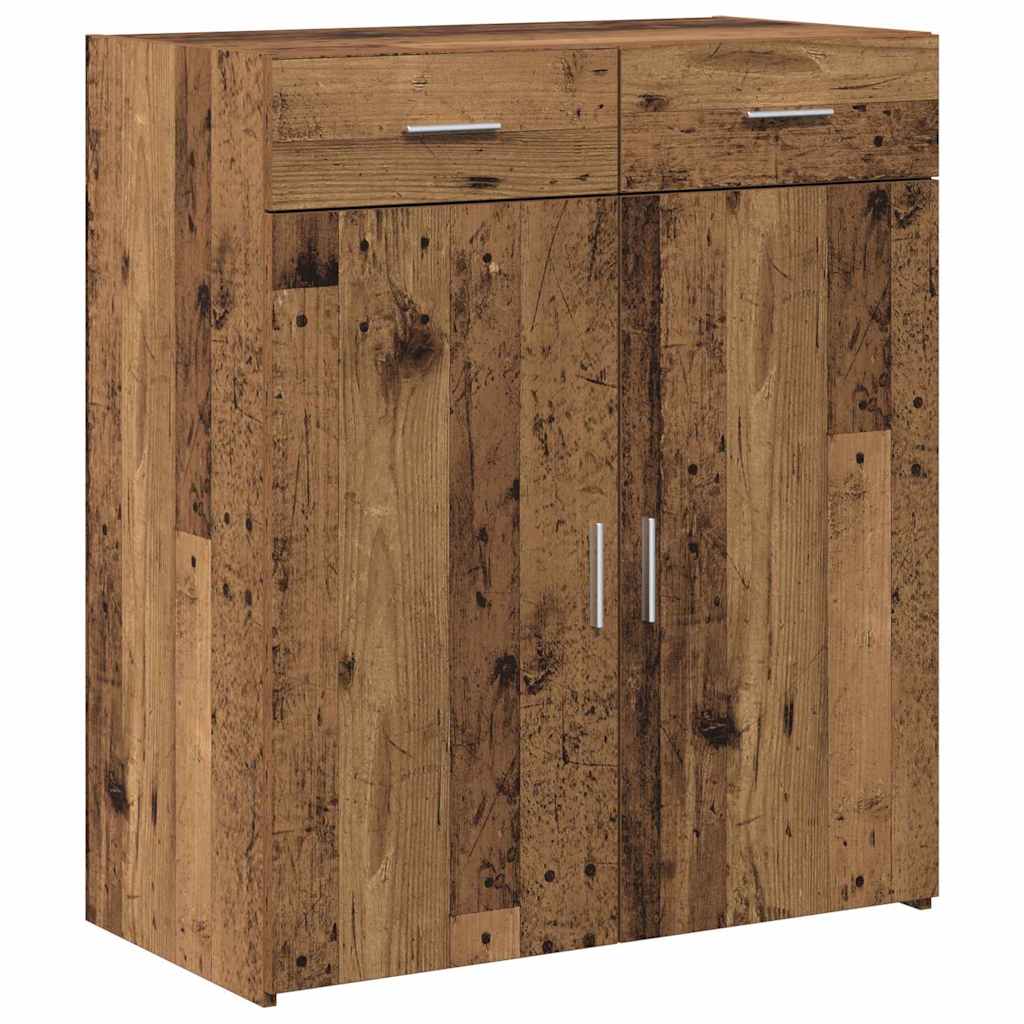 vidaXL Opbergkast met lade Oud hout 80 x 42,5 x 93,5 cm Bewerkt hout