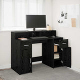 vidaXL Bureau met LED-verlichting 120x55x91 cm bewerkt hout wit