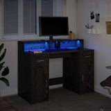 vidaXL Bureau met LED-verlichting 120x55x91 cm bewerkt hout wit