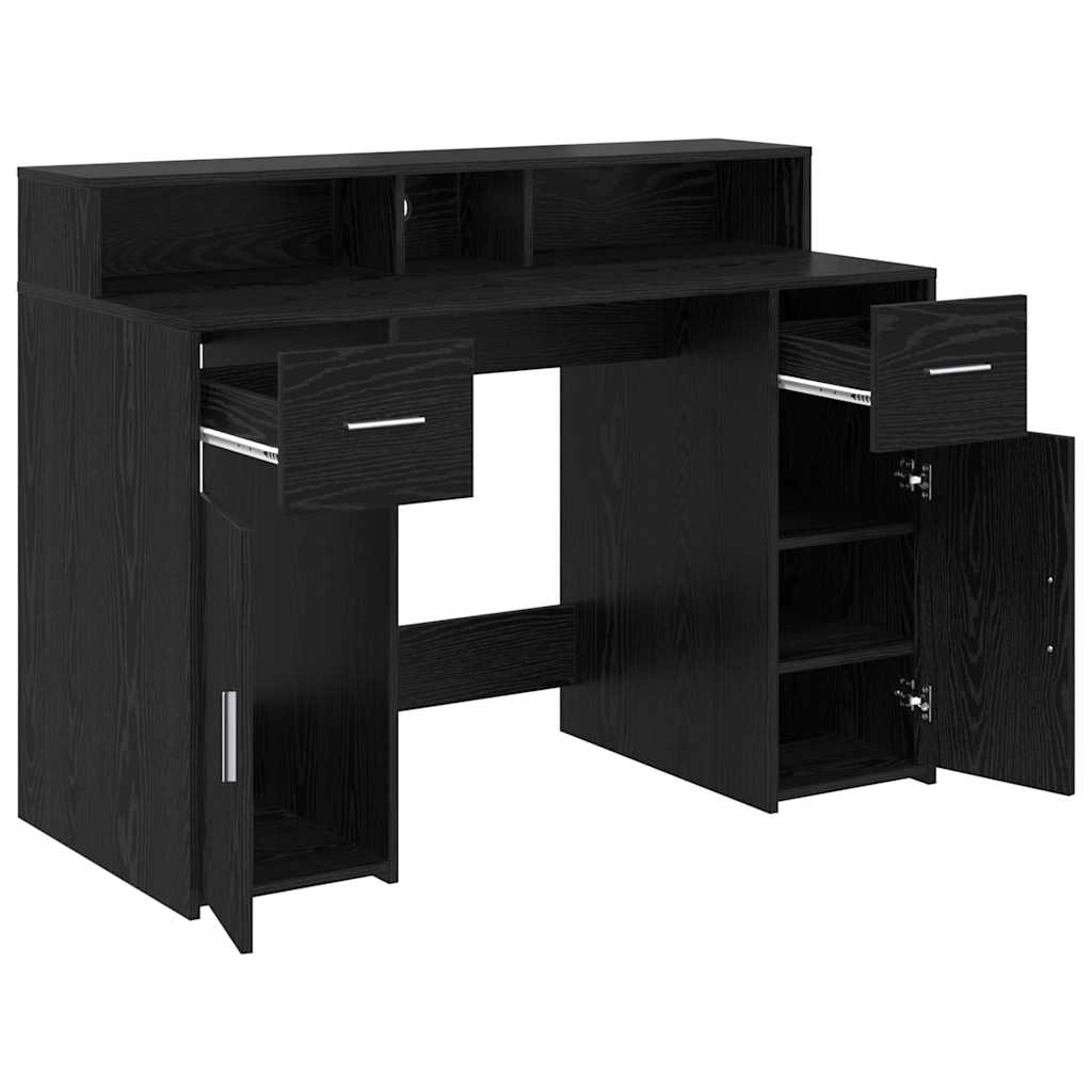 vidaXL Bureau met LED-verlichting 120x55x91 cm bewerkt hout wit