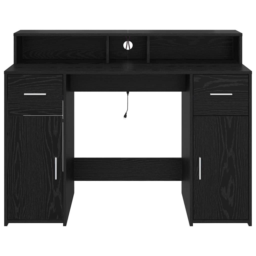 vidaXL Bureau met LED-verlichting 120x55x91 cm bewerkt hout wit