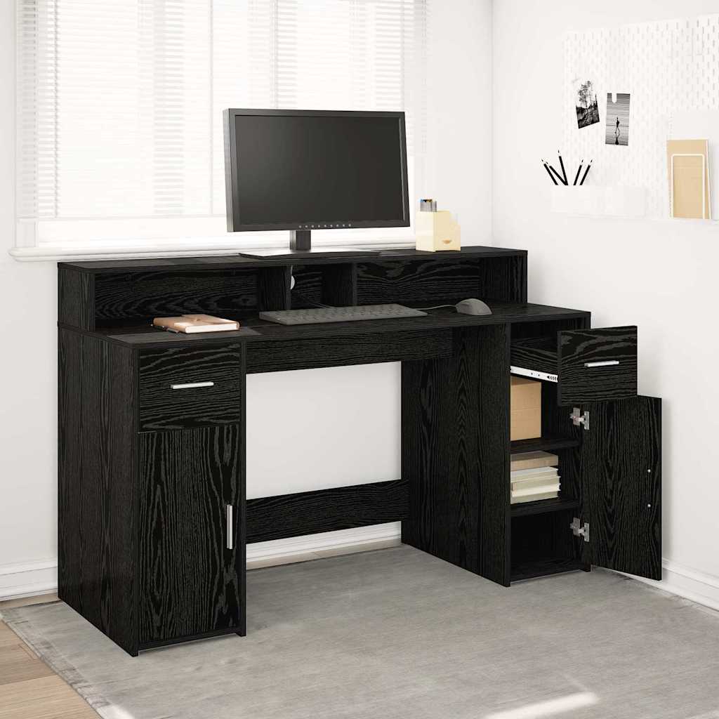vidaXL Bureau met LED-verlichting 120x55x91 cm bewerkt hout wit