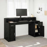 vidaXL Bureau met LED-verlichting 120x55x91 cm bewerkt hout wit