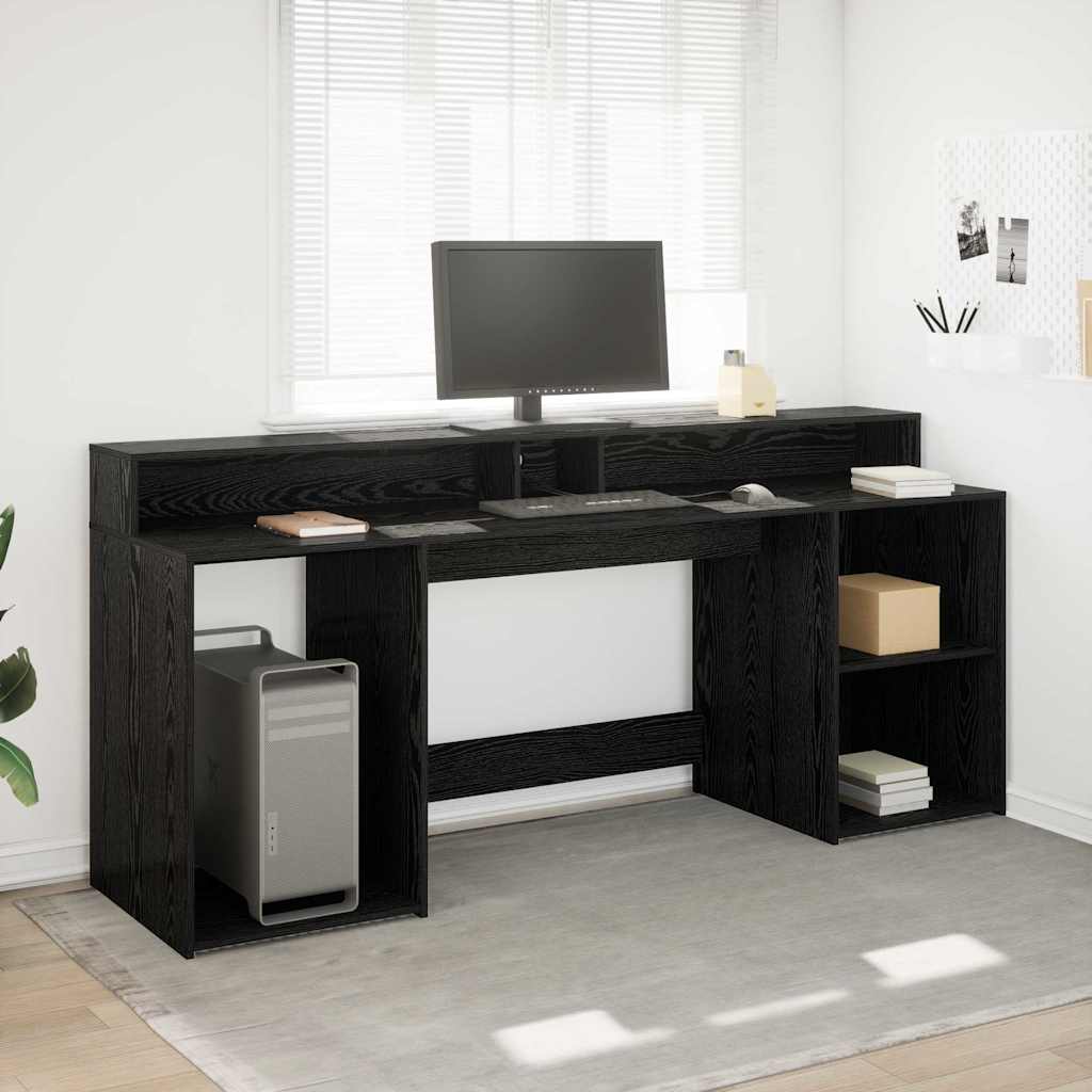 vidaXL Bureau met LED-verlichting 120x55x91 cm bewerkt hout wit