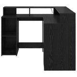 vidaXL Bureau met LED-verlichting 130x130x91 cm bewerkt hout wit
