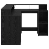 vidaXL Bureau met LED-verlichting 130x130x91 cm bewerkt hout wit