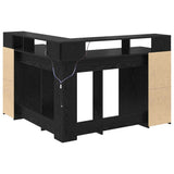 vidaXL Bureau met LED-verlichting 130x130x91 cm bewerkt hout wit