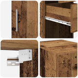 vidaXL Opbergkast met lade 2 pcs Oudhout 30 x 42,5 x 225 cm