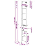 vidaXL Opbergkast met lade 2 pcs Oudhout 30 x 42,5 x 225 cm