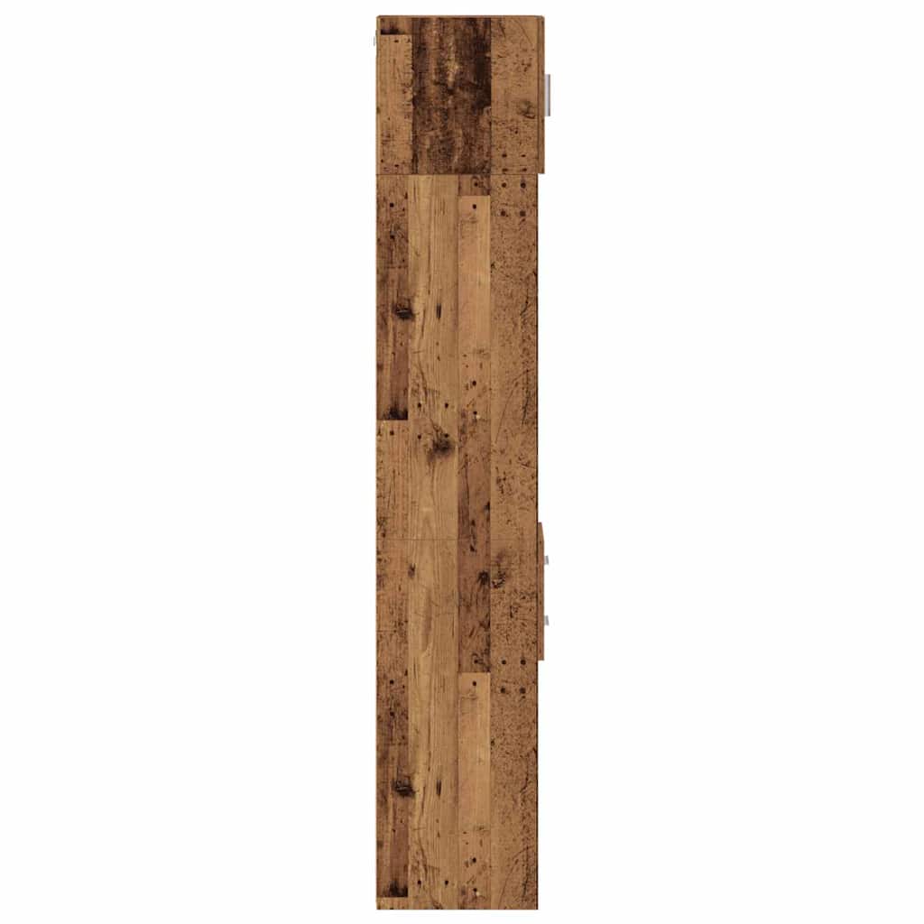 vidaXL Opbergkast met lade 2 pcs Oudhout 30 x 42,5 x 225 cm