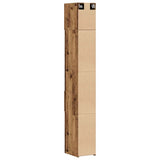 vidaXL Opbergkast met lade 2 pcs Oudhout 30 x 42,5 x 225 cm