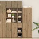 vidaXL Opbergkast met lade 2 pcs Oudhout 30 x 42,5 x 225 cm
