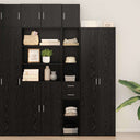 vidaXL Opbergkast met lade 2 pcs Oudhout 30 x 42,5 x 225 cm