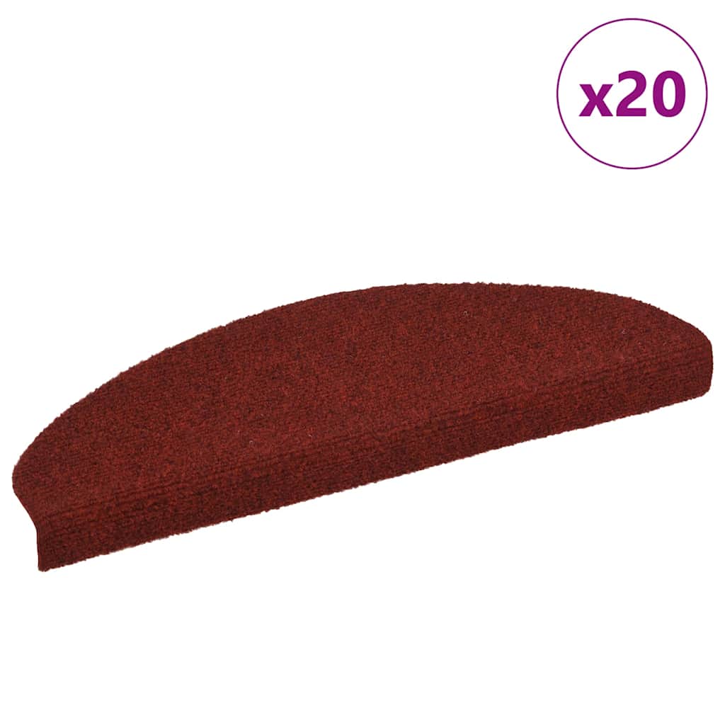 vidaXL Self-Adhesive Stair Mats 15 pcs 56x17x3 cm Light Brown Half Round