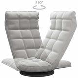 vidaXL Swivel Floor Chair Velvet Blue