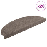 vidaXL Self-Adhesive Stair Mats 15 pcs 56x17x3 cm Light Brown Half Round