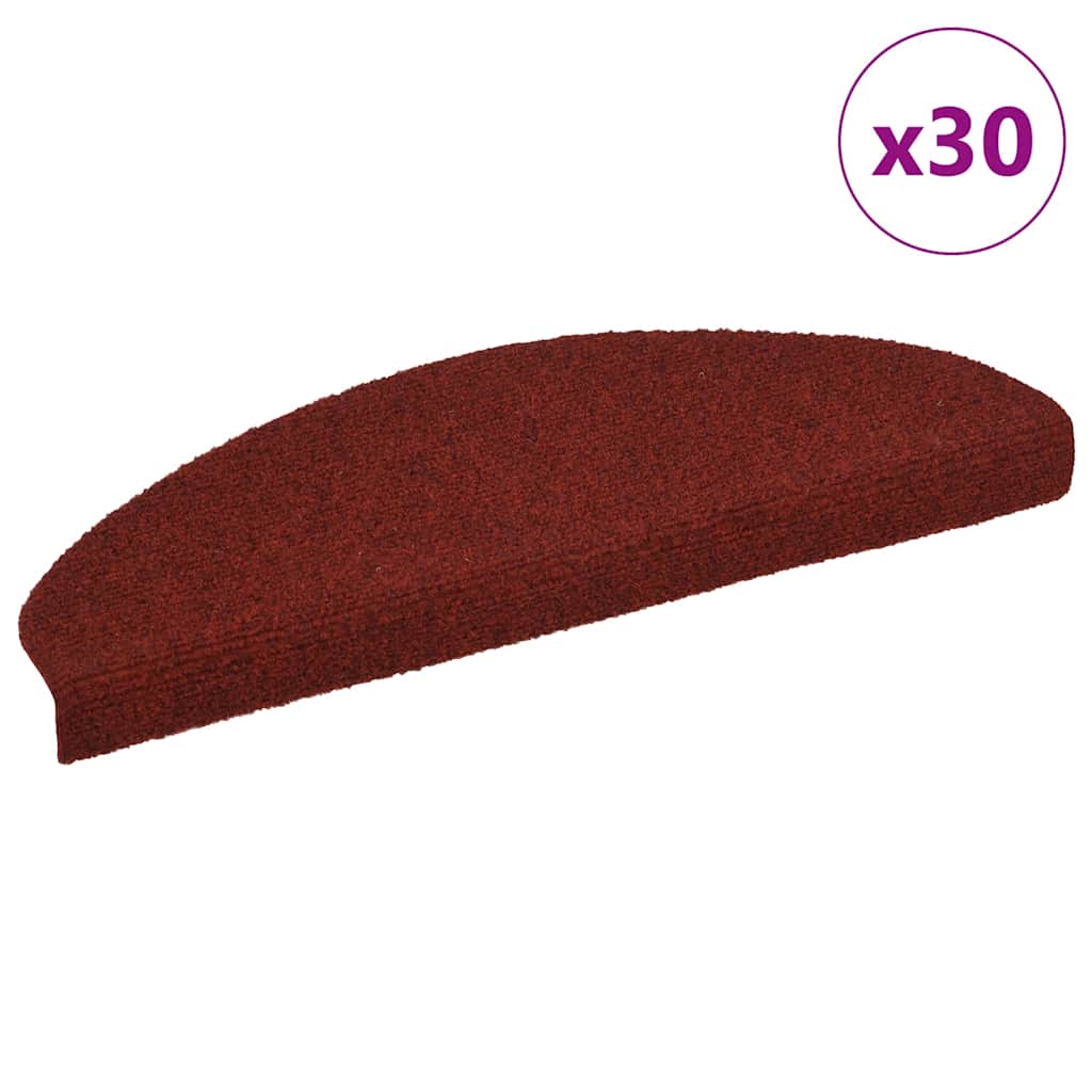 vidaXL Self-Adhesive Stair Mats 15 pcs 56x17x3 cm Light Brown Half Round