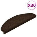 vidaXL Self-Adhesive Stair Mats 15 pcs 56x17x3 cm Light Brown Half Round