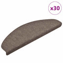 vidaXL Self-Adhesive Stair Mats 15 pcs 56x17x3 cm Light Brown Half Round